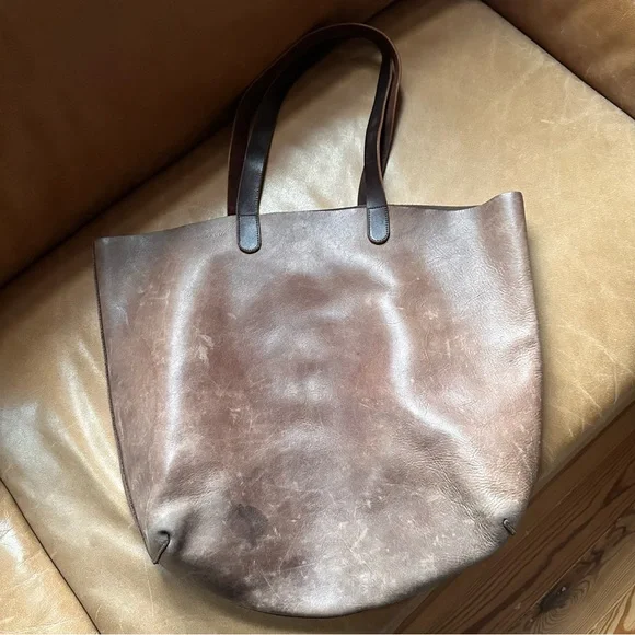 Basil Racuk amazing brown leather tote work bag laptop travel roomy unisex - Picture 4 of 14